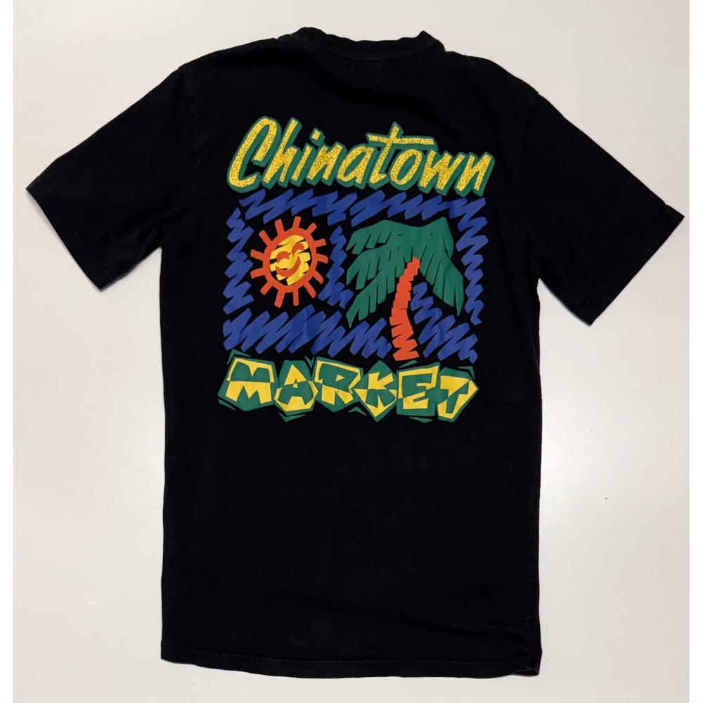 Chinatown Market Mens Black Palm Tree Sun Graphic T-Shirt Streetwear Size M